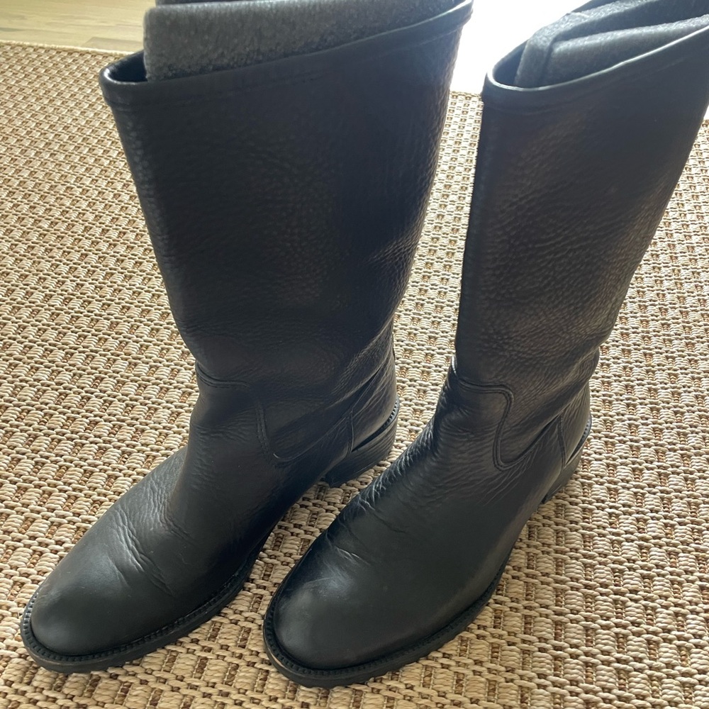 Black Leather Calf Boots Pedro Garcia
